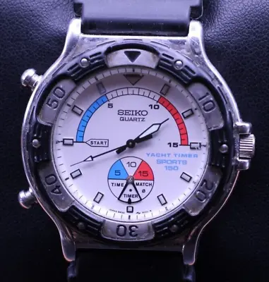 Seiko Yacht Timer Sports 150 Quartz Men's Wrist Watch 8m35-800a For Repair (dx) • $199.95