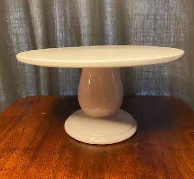 White Ceramic Cake Stand 9  Round IQ Accessories 5  High • $12