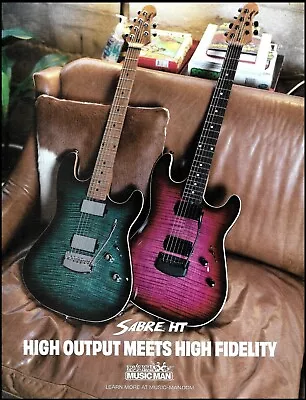 Ernie Ball Music Man Sabre HT 2020 Guitar Advertisement 8 X 11 Ad Print • $4