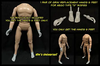 8  Mego Replacement Gray Hands & Feet Body NOT Included Great For Custom Figures • $9.99