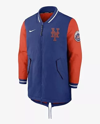 New York Mets MLB Nike Men's AC Dugout Full Zip Jacket Royal / Orange Size 3XL • $179.99