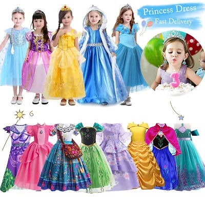 Kids Fairy Tale Princess Dress Up Fancy Costume Party Girls Cosplay Outfit Gifts • £7.49