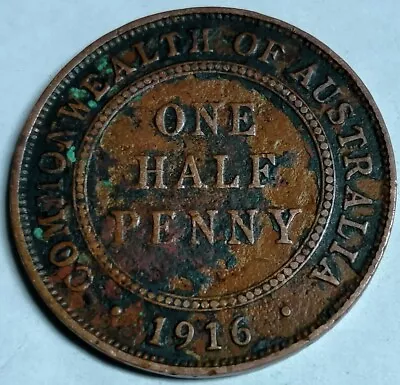 1916 King George V Half Penny (calcutta Mint) Circulated • $3.09