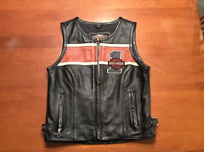 Harley Davidson Women's XS Leather Vest  Victory Lane #1 Hard2Find MINT • $134.10