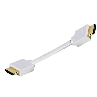 £2.95 • Buy 10cm SHORT HDMI CABLE MALE PLUG TO PLUG WHITE TV KODI LEAD GOLD PLATED