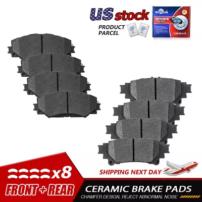 Front & Rear Ceramic Disc Brake Pads For 2012 2013 2014 - 2017 Toyota Prius V • $42.56