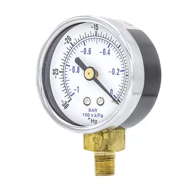 $9.95 • Buy Dry Lower Mount Vacuum Gauge With 2  Dial, 30  Hg VAC/0 PSI 1/8  Male NPT