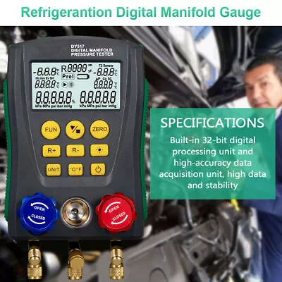 $159 • Buy Digital Gauge Manifold HVAC Refrigeration Leak Vacuum Pressure Temp Tester Tools