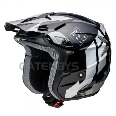 New JiTSiE HT2 FIBREGLASS Trials Helmet Black/Silver For Gasgas Beta Montesa • $160.50