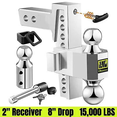 YATM Trailer Hitch Fits 2 Inch Receiver 8 Inch Adjustable Drop Hitch 15000LBS • $169.99