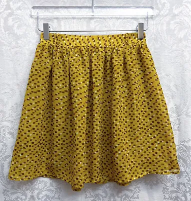 Mossimo Supply Co Women’s Yellow Printed Mini Skirt Size S GUC Abstract Flowy • $4