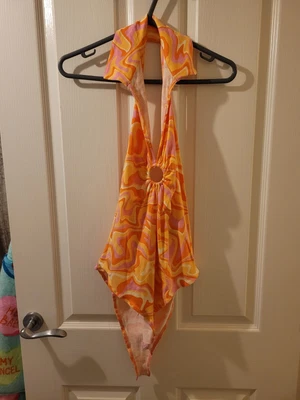 £8 • Buy 70s Primark Abba Retro Halterneck Bodysuit