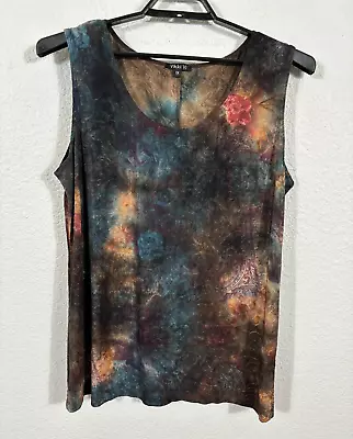 Vikki Vi Tank Top Womens Plus 1X Multicolor Floral Polyester Stretch Sleeveless • $32