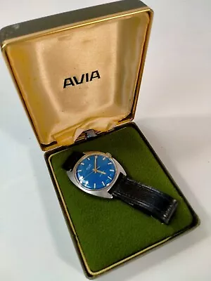 Vintage Avia 17 Jewel Incabloc Watch In Original Box • £20