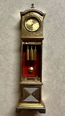 QUARTZ MINIATURE GRANDFATHER CLOCK- Gold Toned - NOT TESTED • $10