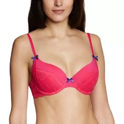 MARIE MEILI Entice PLUNGE T SHIRT BRA Pink UK 38B NEW • £14.95