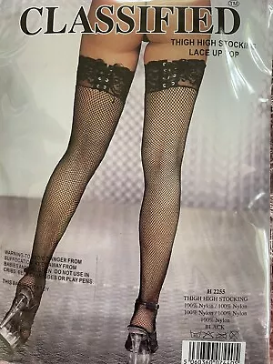 Lace Up Top Stockings Fishnet Corset Stockings Burlesque • £8