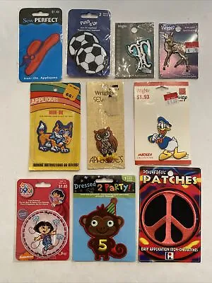 $12 • Buy Iron & Sew On Patches Patch Lot 10 Dora Owl Peace Cat Donald Duck Etc NEW