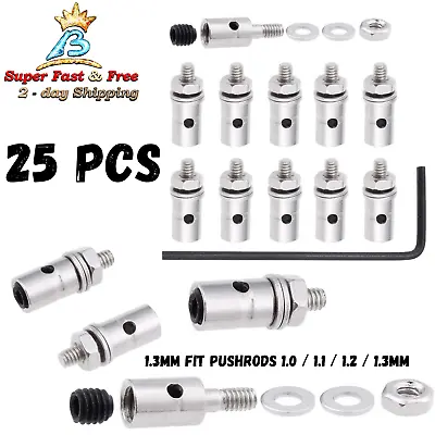 $15.05 • Buy 25 Pieces 1.3mmD Linkage Stoppers For Pushrod Connector RC Airplane Plane Parts 
