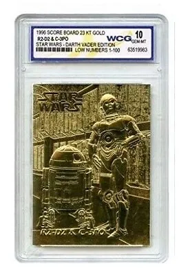 Star Wars R2-D2 & C-3PO  23KT Gold Darth Vader Limited Edition Card~NEW~1996~WCG • $19.95