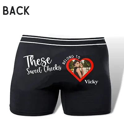 Belongs To Valentines Boxers Personalised Pic Name Gift Him Custom Valentines • £8.95