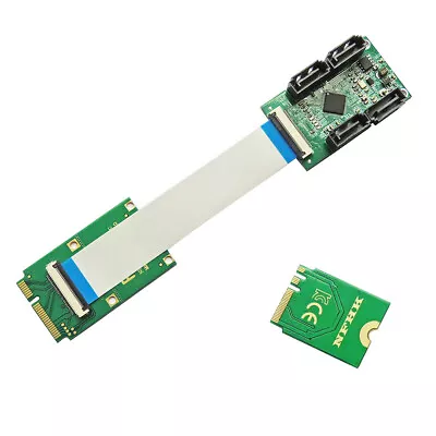 Cablecy Mini PCI-E PCI Express & NGFF A+E Key To SATA 3.0 Four Ports Adapter • $27.56