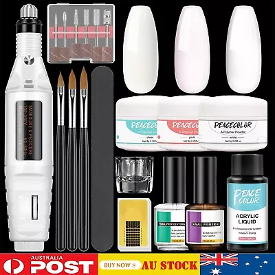 Acrylic Nail Kit Acrylic Nail Powder Monomer Set Nail Drill File Nail Primer Set • $14.99