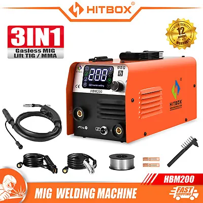 HITBOX 110V 3IN1 Portable MIG Welder ARC LIFT TIG MIG Gasless Welding Machine • $79.99