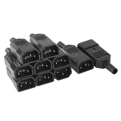 10Pcs AC250V 10A 3Terminal Panel Mount IEC320 C14 Power Socket Adapter Connector • £13.65