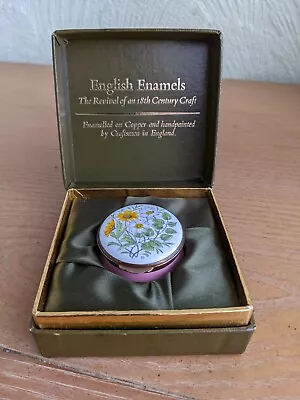 $18.33 • Buy English Enamels By Crummles Trinket Box - Pink Base With Flowers - In Box