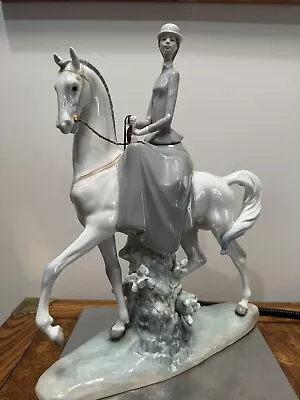 Lladro #4516 “female Equestrian” - Woman On Horse  17  Tall • $489.99