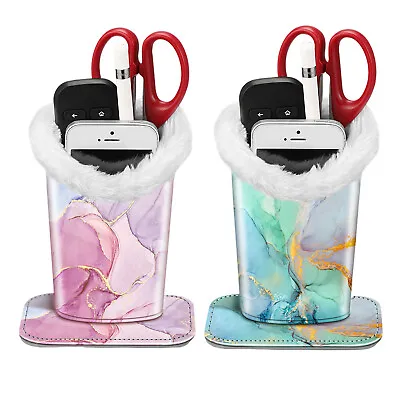 Plush Lined Eyeglasses Holder With Magnetic Base PU Leather Glasses Stand Case • $7.89