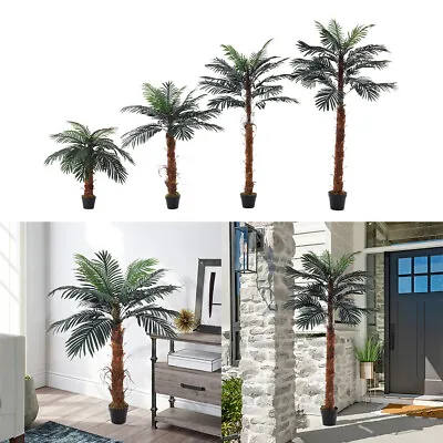 Large Artificial Palm Tree In Pot Fake Plant Outdoor Garden Home Office Decor • £42.95