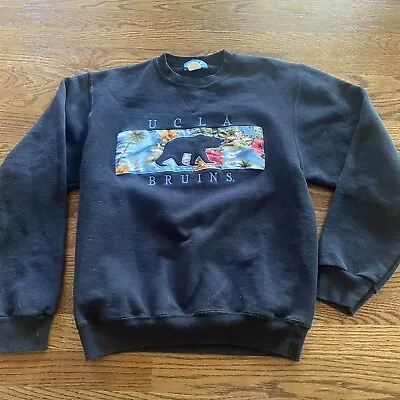Vintage 1990s UCLA Bruins Sweatshirt Gray Size Small Floral Bear • $22.99