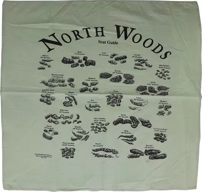 North Woods Field Guides Bandana Animal Scat Of North America Cotton Green • $13.19