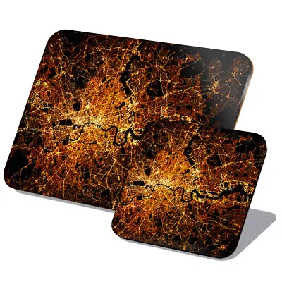 1 Placemat & 1 Coaster Set London England City Lights Night Map #53040 • £14.99