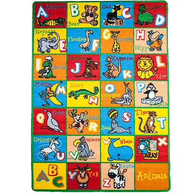 Large Classroom Rugs For Kids Alphabet Animal Playtime 3x5-5x8-8x11 New Design • $119.99