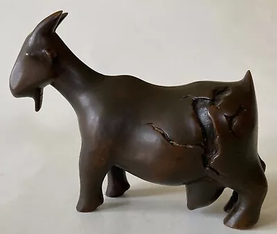 Bronze Sculpture Goat By Carlos Garcia Muela (Spain 1936-2013) • $200