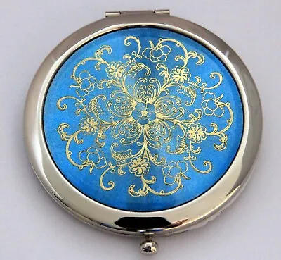 Flower Pattern Compact Mirror Pocket Handbag Makeup Mirrors (XJHQL) • £4.69