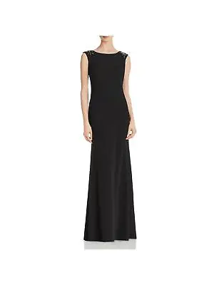 Aidan Mattox  Sequined Floral  Jewel Neck Full-Length Formal Dress  Black  0 • $26.60