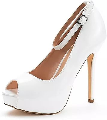 $35.99 • Buy Womens Platform Peep Toe Stilettos High Heel Pump Shoes Party Dress Shoes