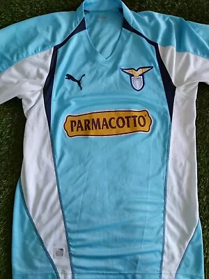 Lazio Vintage Football Shirt 2004 2005 Home Shirt Adult Size Medium • £44.50