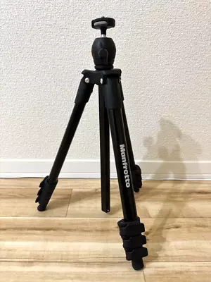 Manfrotto COMPACT MKCOMPACTLT-BK Light Tripod Kit Aluminum 4-stage Excellent F/S • $81.99