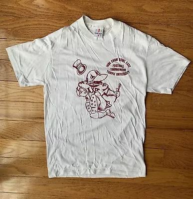 Vintage 80’s Temple University Football Single Stitch White T Shirt Size L • $25