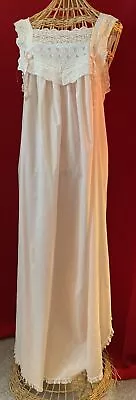 Vintage CHRISTIAN DIOR Pale Pink 100% Cotton Sleeveless Nightgown Size L • $24.50