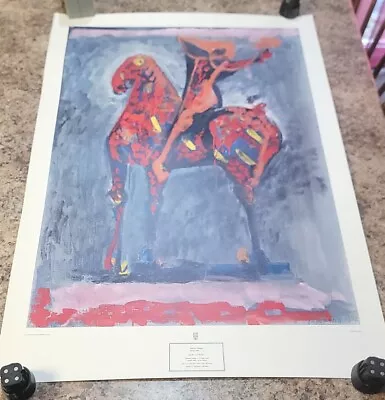 Vintage Marino Marini Red Horses Lithograph Print Poster • $49.99