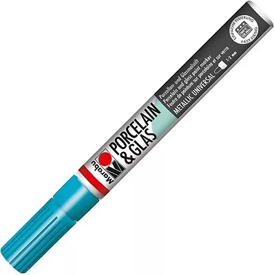 Marabu Porcelain/Glas Painter Marker Pen 1-2mm Metallic Petrol • £6.79