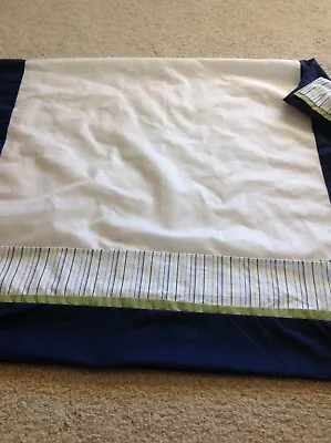$9.50 • Buy Nautica Kids Zachary Crib Skirt Dust Ruffle  Blue White