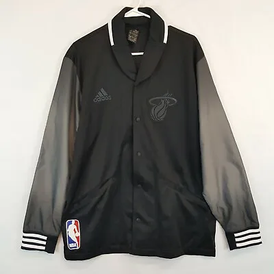  Adidas Miami Heat Logo Court Side Warm Up Jacket Mens Sz Large L NBA Rare • $49.95