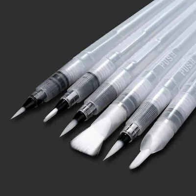 £4.55 • Buy 6x Refillable Water Brush Ink Pens Calligraphy Paint For Watercolour Calligraphy